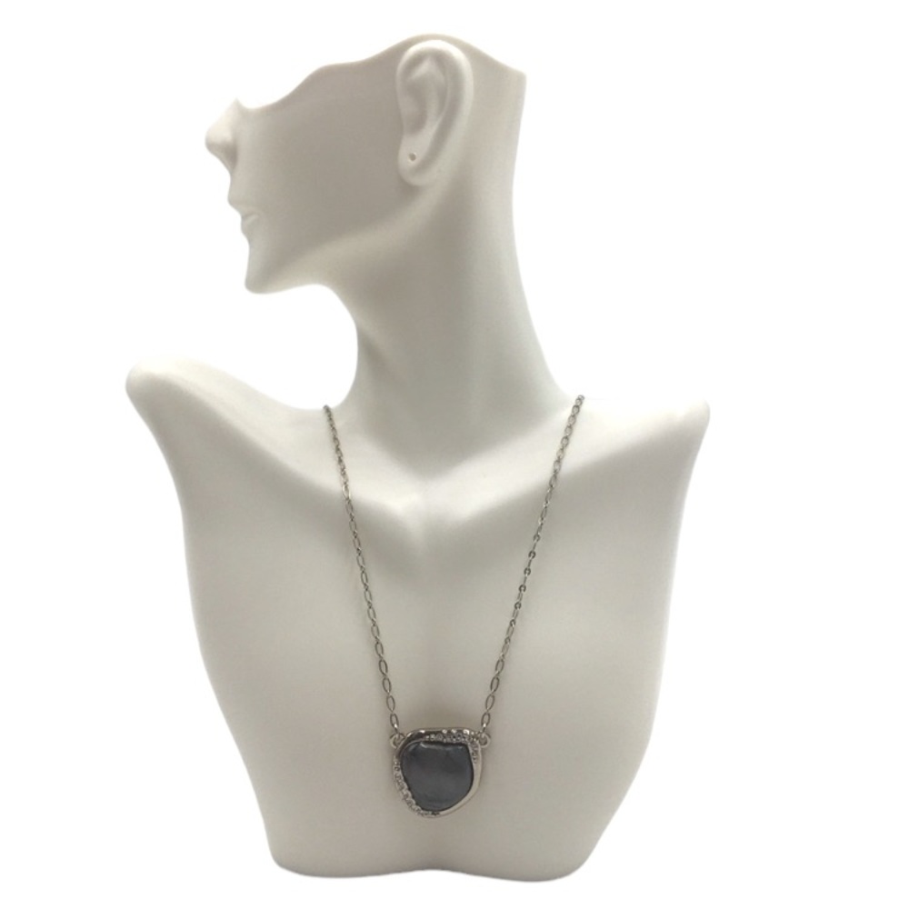 Lia Sophia necklace pendant gray metallic stone
